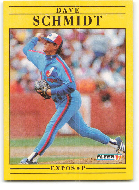 1991 Fleer Baseball #249 Dave Schmidt  Montreal Expos  Image 1