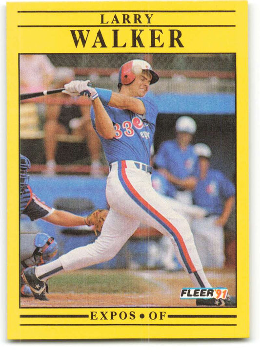 1991 Fleer Baseball #250 Larry Walker  Montreal Expos  Image 1