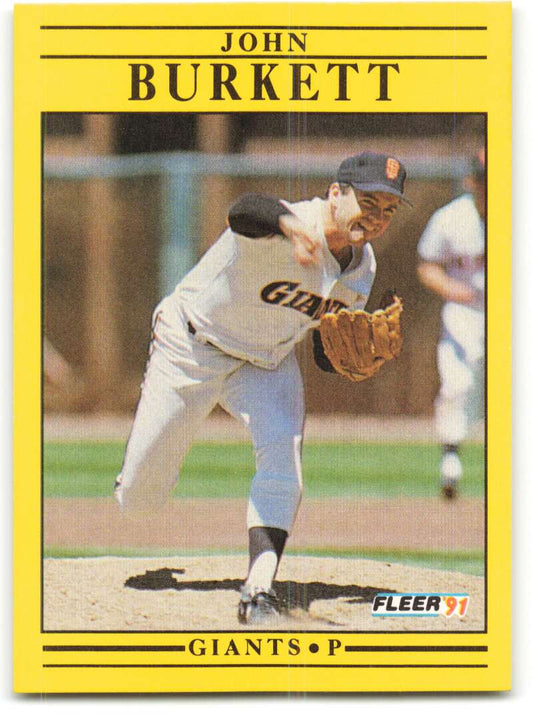 1991 Fleer Baseball #256 John Burkett  San Francisco Giants  Image 1