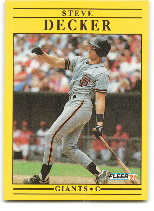 1991 Fleer Baseball #260 Steve Decker  RC Rookie San Francisco Giants  Image 1