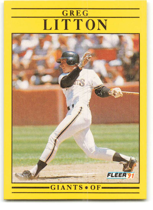 1991 Fleer Baseball #266 Greg Litton  San Francisco Giants  Image 1