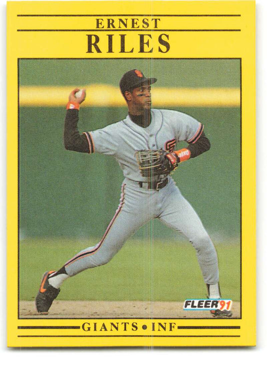 1991 Fleer Baseball #271 Ernest Riles  San Francisco Giants  Image 1