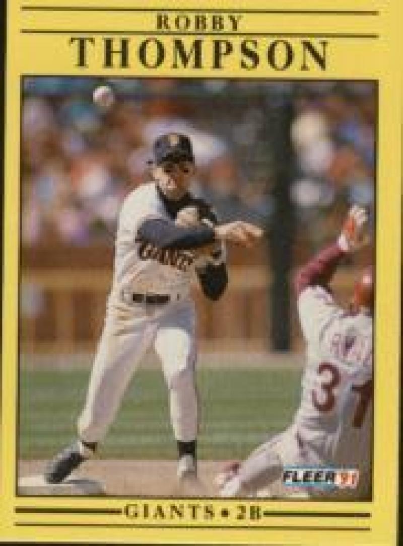 1991 Fleer Baseball #273 Robby Thompson San Francisco Giants Image 1