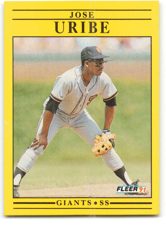 1991 Fleer Baseball #275 Jose Uribe  San Francisco Giants  Image 1