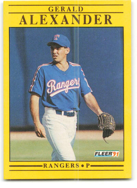 1991 Fleer Baseball #278 Gerald Alexander  RC Rookie Texas Rangers  Image 1