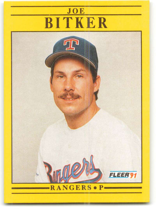 1991 Fleer Baseball #281 Joe Bitker  RC Rookie Texas Rangers  Image 1