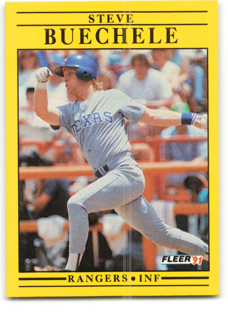 1991 Fleer Baseball #283 Steve Buechele Texas Rangers Image 1