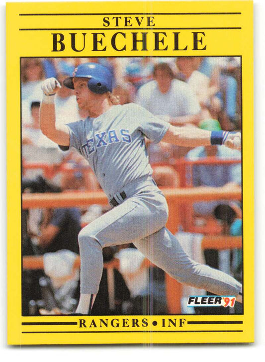 1991 Fleer Baseball #283 Steve Buechele  Texas Rangers  Image 1