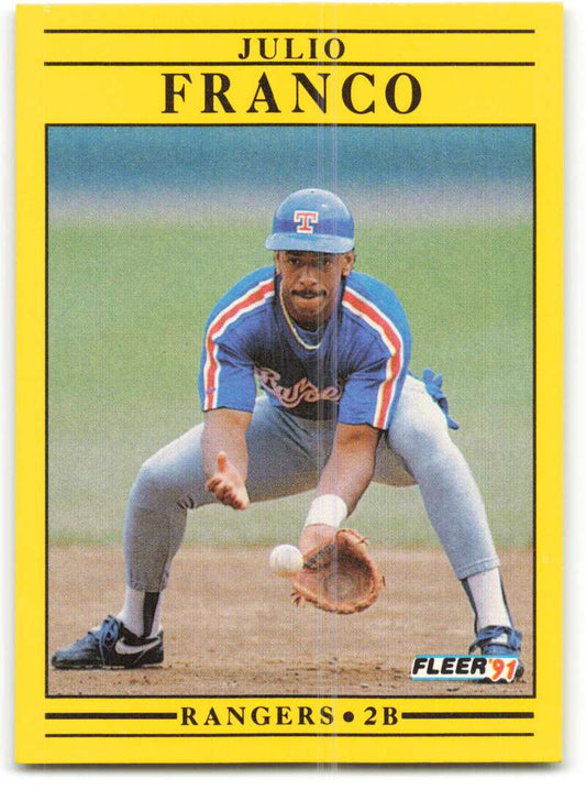 1991 Fleer Baseball #285 Julio Franco  Texas Rangers  Image 1