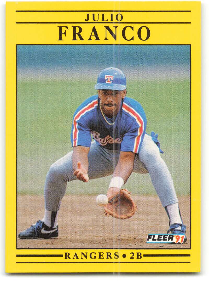 1991 Fleer Baseball #285 Julio Franco Texas Rangers Image 1