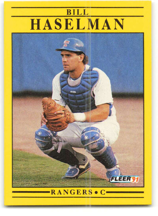 1991 Fleer Baseball #287 Bill Haselman  RC Rookie Texas Rangers  Image 1