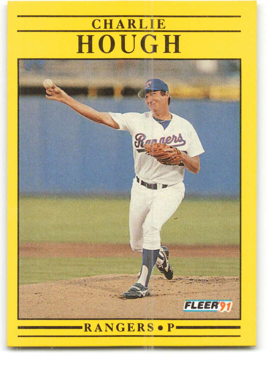 1991 Fleer Baseball #288 Charlie Hough  Texas Rangers  Image 1