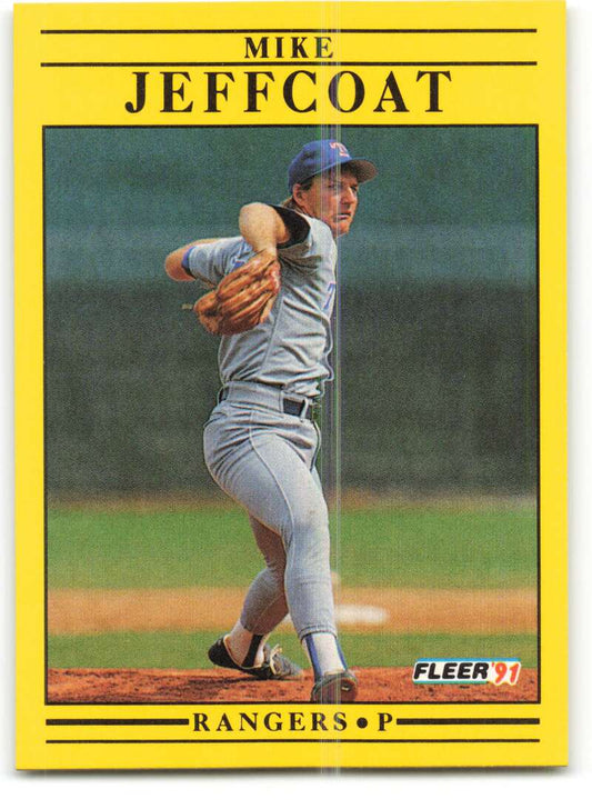 1991 Fleer Baseball #291 Mike Jeffcoat  Texas Rangers  Image 1