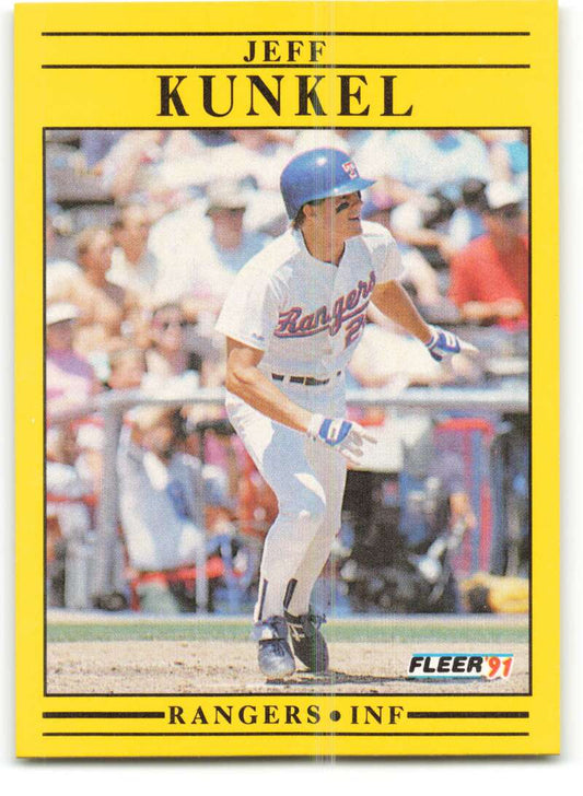 1991 Fleer Baseball #292 Jeff Kunkel  Texas Rangers  Image 1