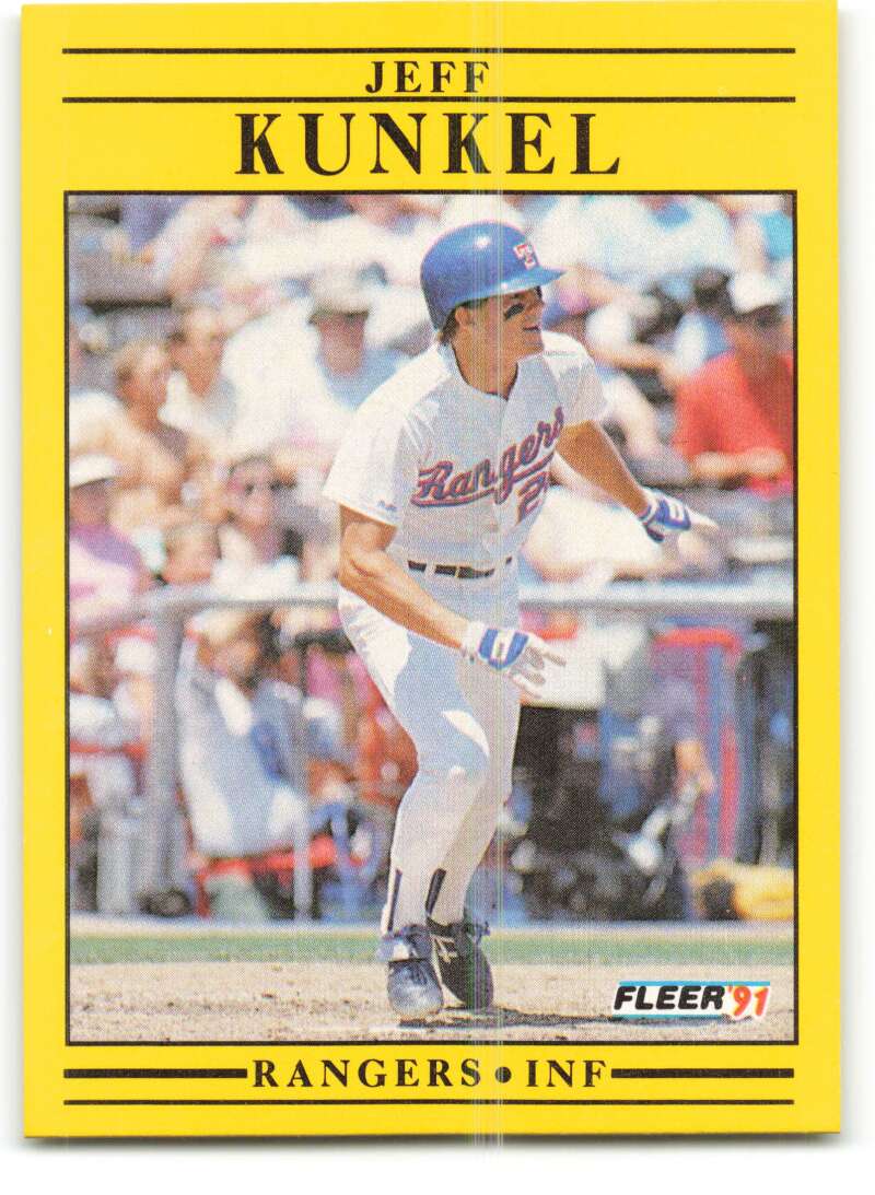 1991 Fleer Baseball #292 Jeff Kunkel Texas Rangers Image 1