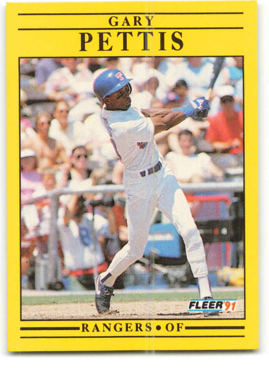 1991 Fleer Baseball #297 Gary Pettis  Texas Rangers  Image 1