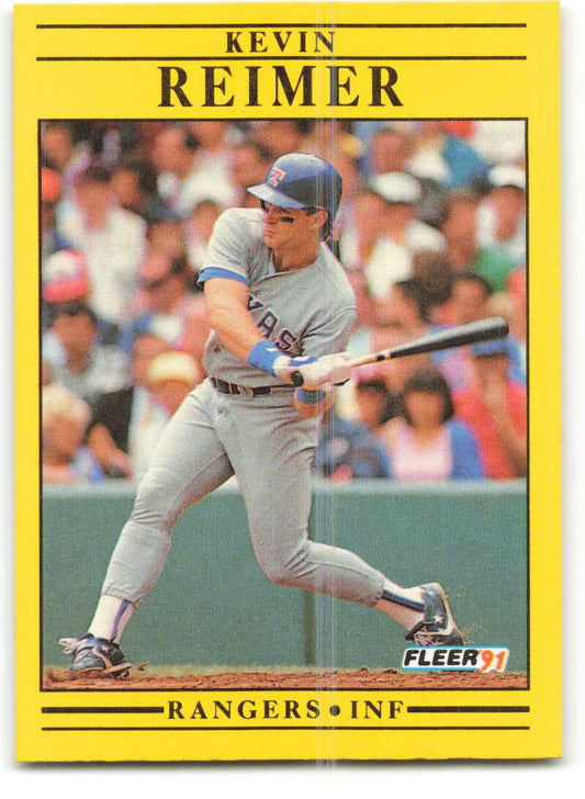 1991 Fleer Baseball #298 Kevin Reimer  Texas Rangers  Image 1