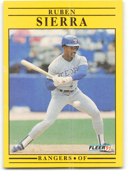 1991 Fleer Baseball #303 Ruben Sierra  Texas Rangers  Image 1