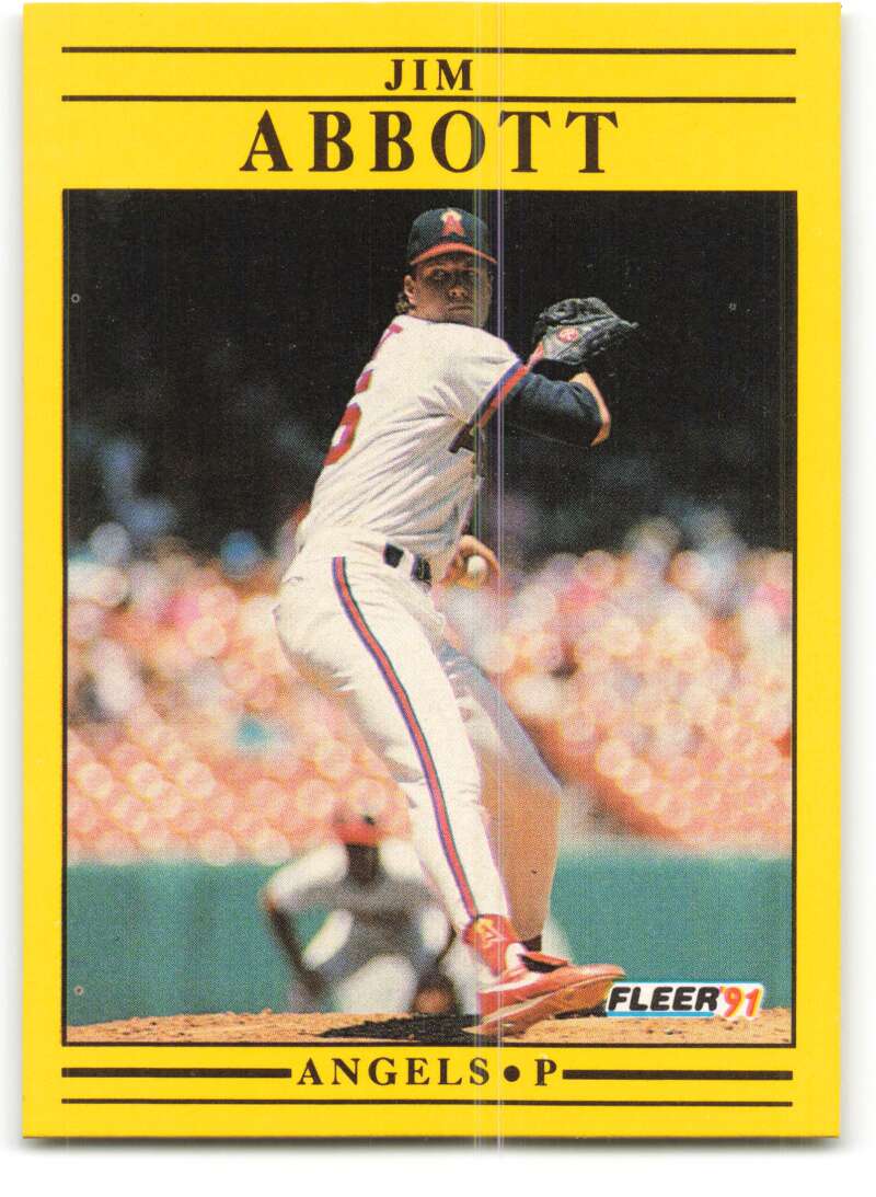 1991 Fleer Baseball #305 Jim Abbott California Angels Image 1