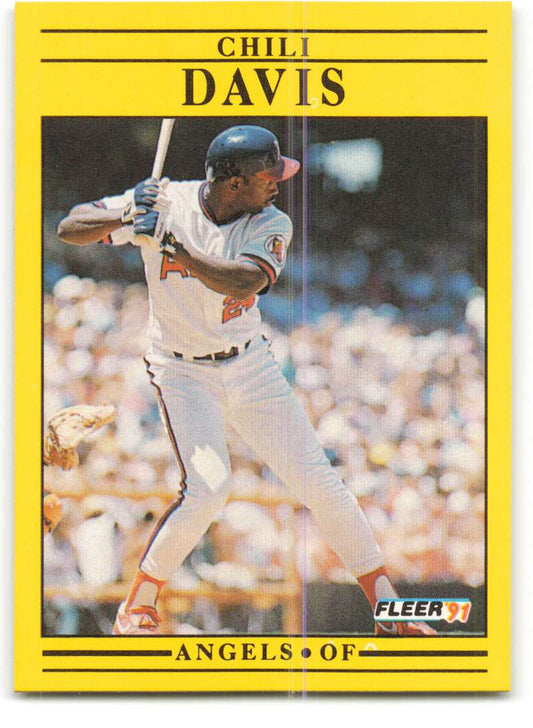1991 Fleer Baseball #309 Chili Davis  California Angels  Image 1