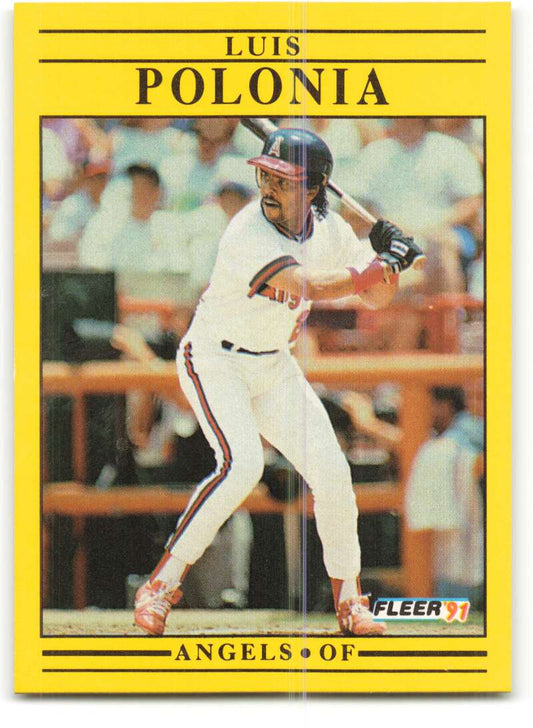 1991 Fleer Baseball #322 Luis Polonia UER  California Angels  Image 1