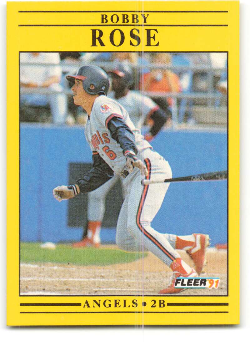 1991 Fleer Baseball #324 Bobby Rose California Angels Image 1