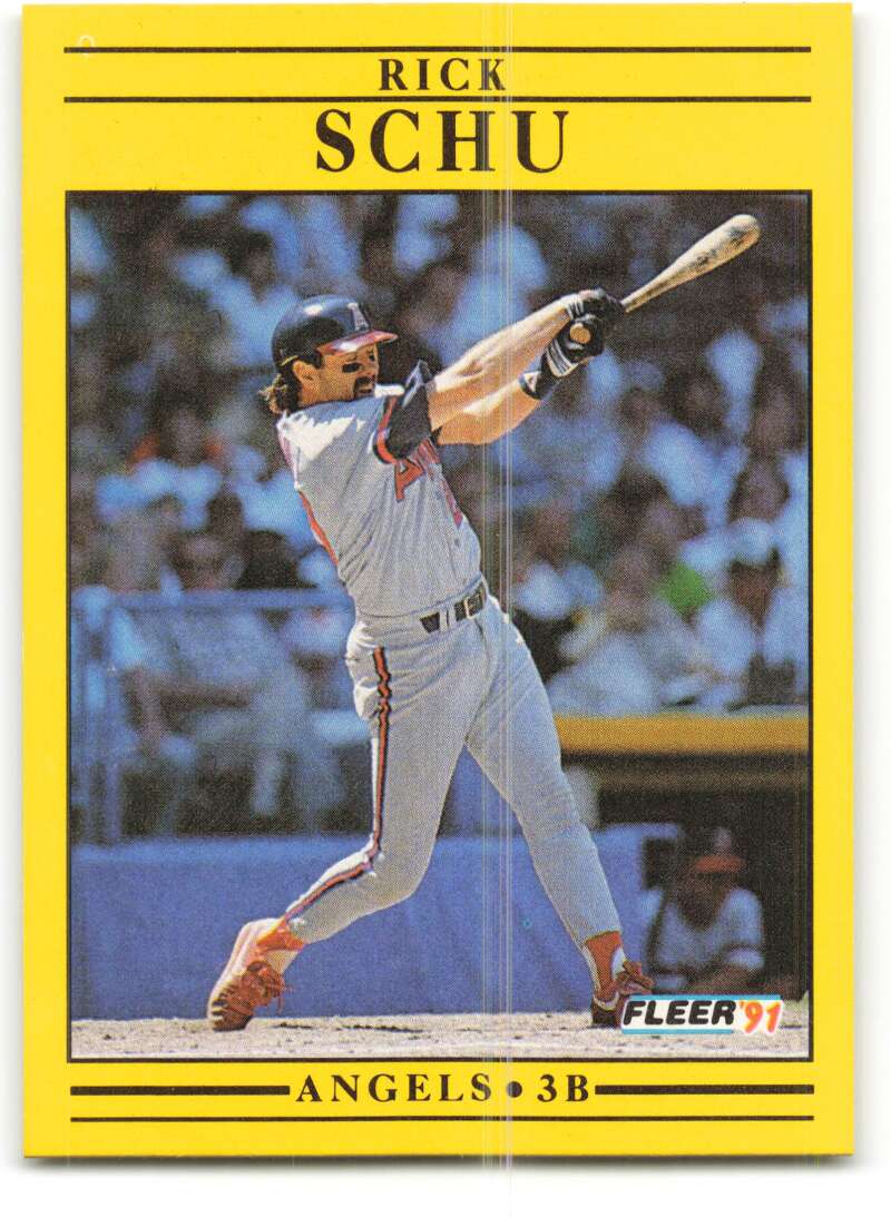1991 Fleer Baseball #326 Rick Schu California Angels Image 1