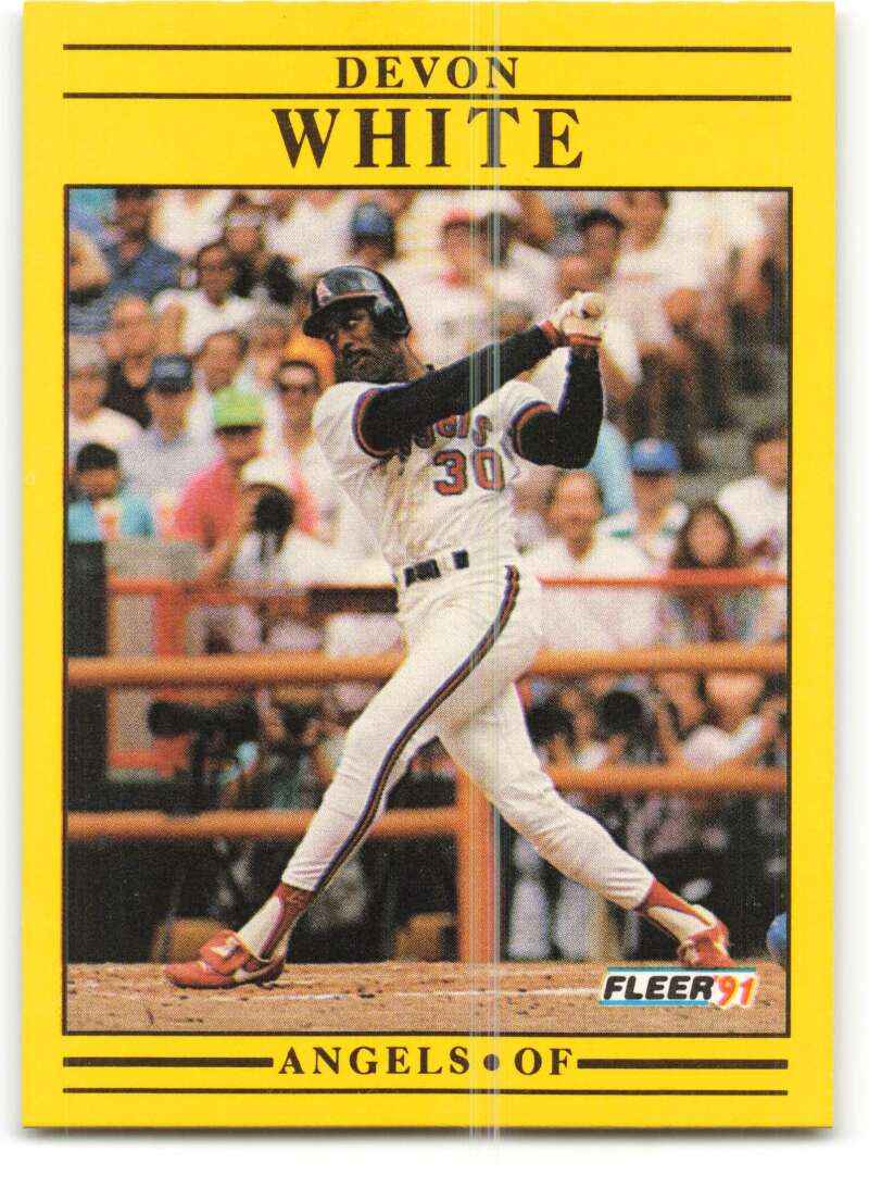 1991 Fleer Baseball #328 Devon White California Angels Image 1