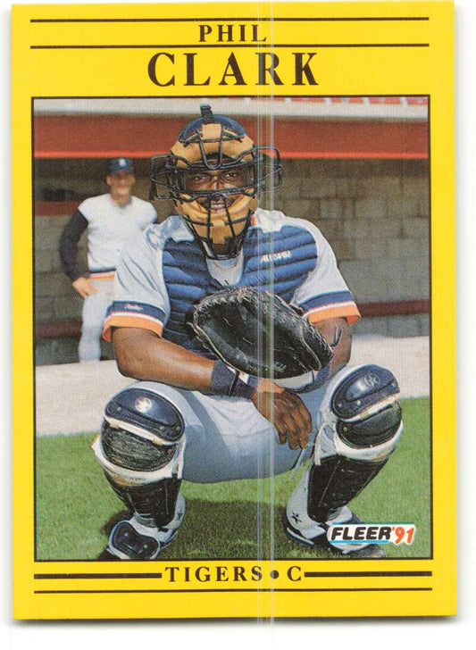 1991 Fleer Baseball #332 Phil Clark  RC Rookie Detroit Tigers  Image 1