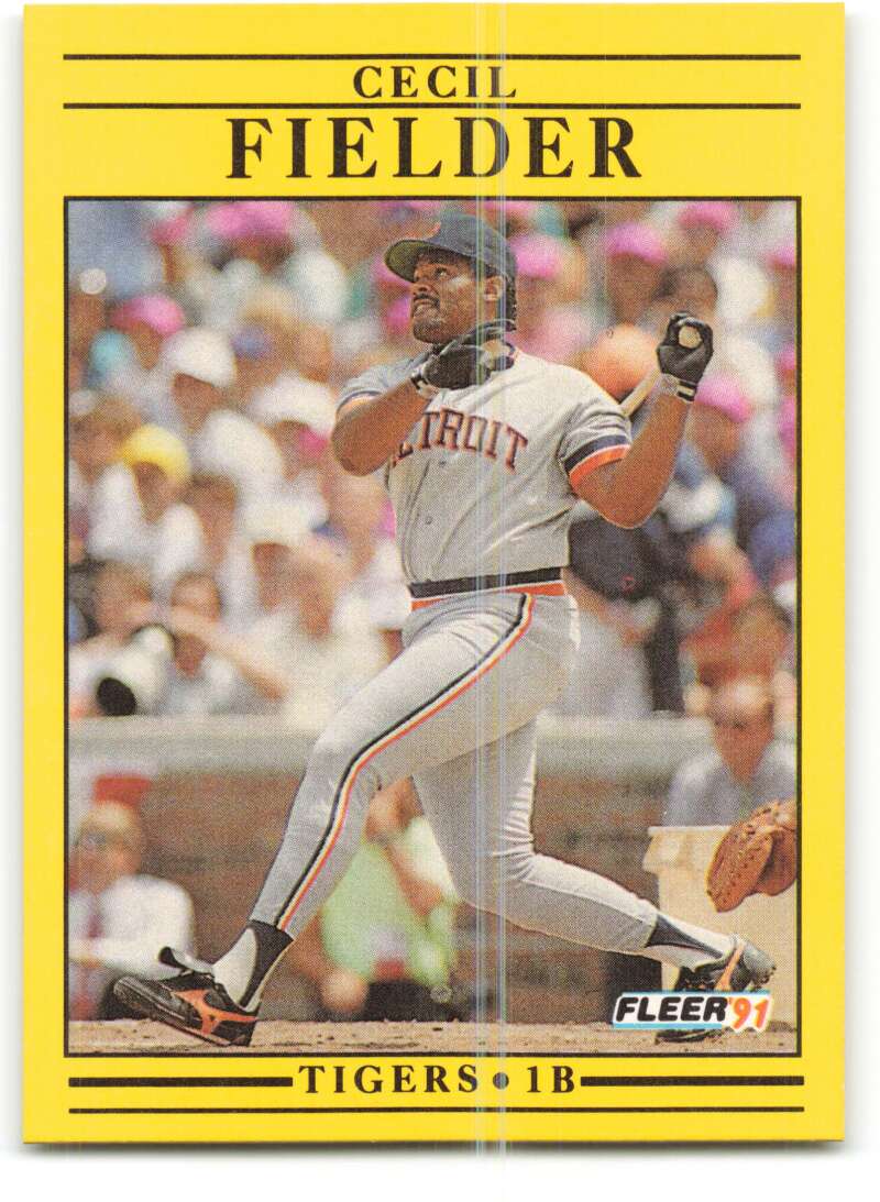 1991 Fleer Baseball #335 Cecil Fielder Detroit Tigers Image 1
