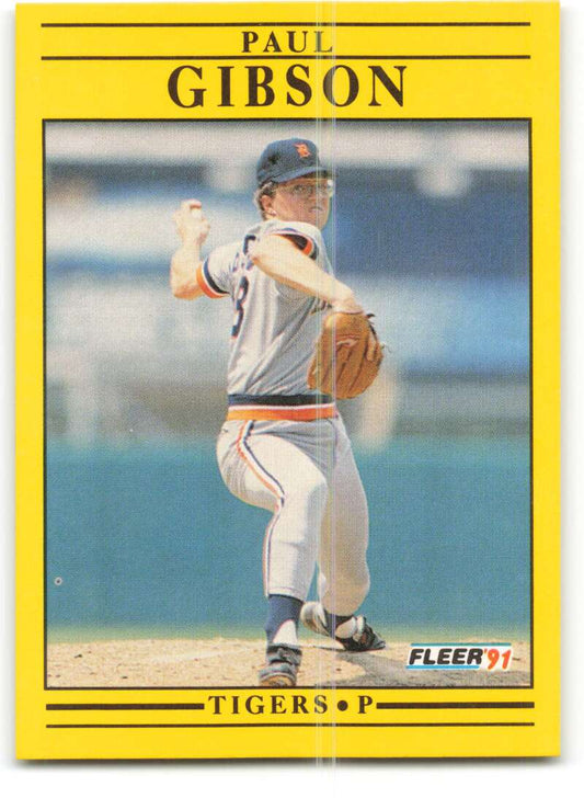 1991 Fleer Baseball #337 Paul Gibson  Detroit Tigers  Image 1