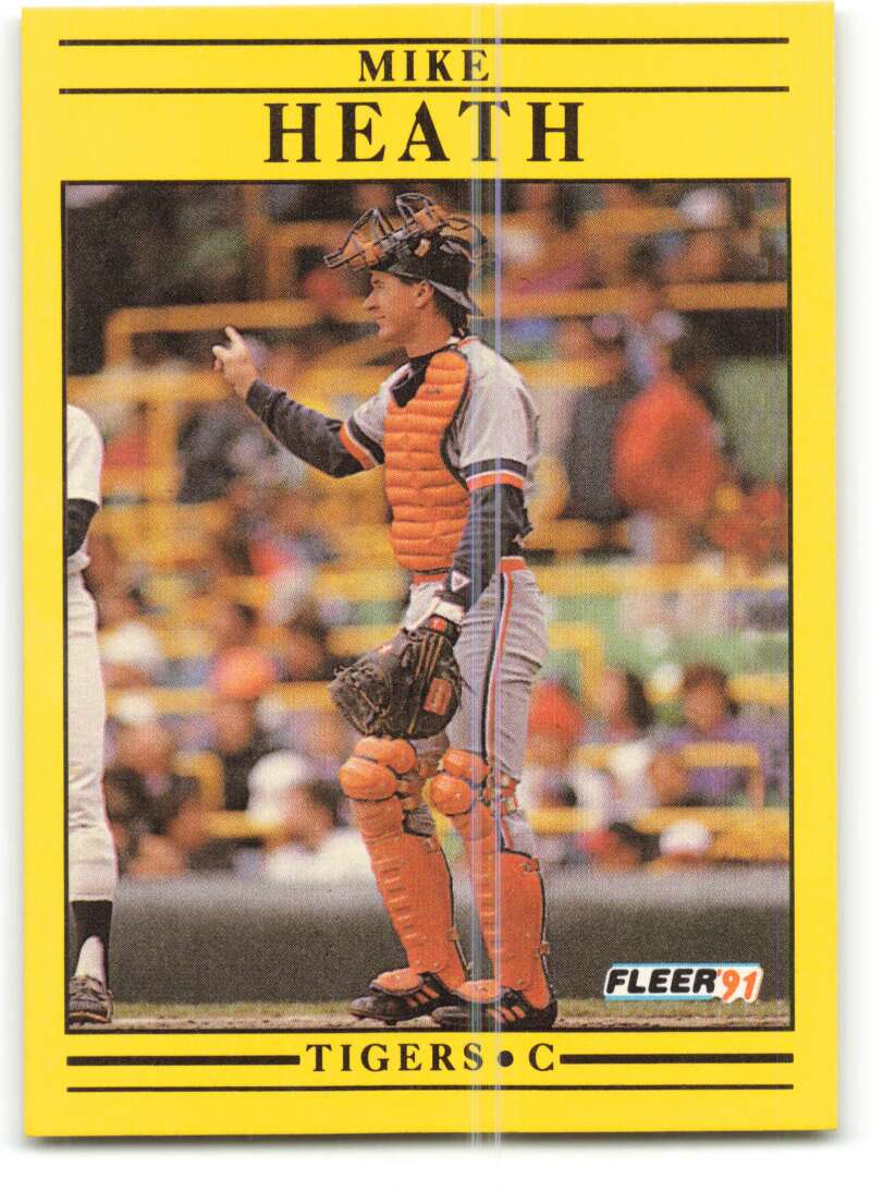 1991 Fleer Baseball #339 Mike Heath Detroit Tigers Image 1