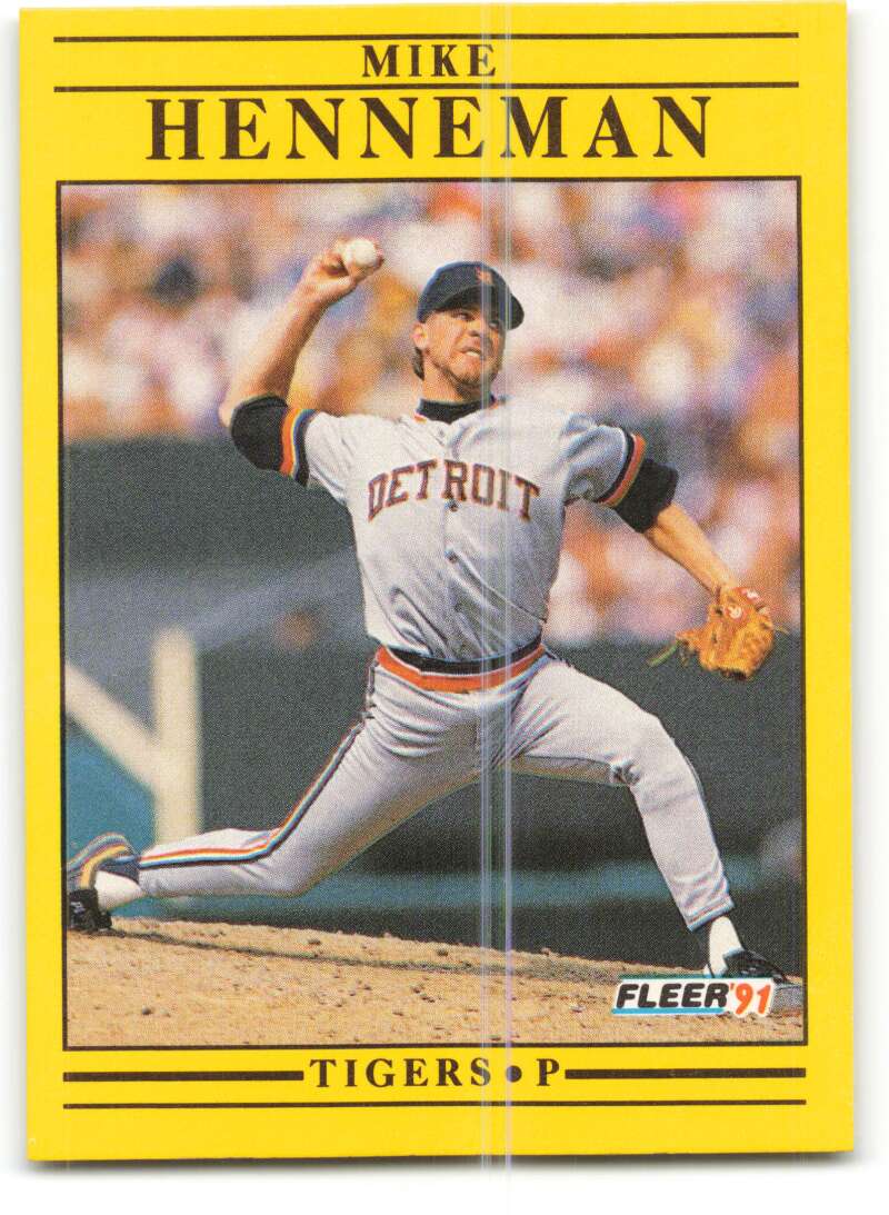 1991 Fleer Baseball #340 Mike Henneman Detroit Tigers Image 1