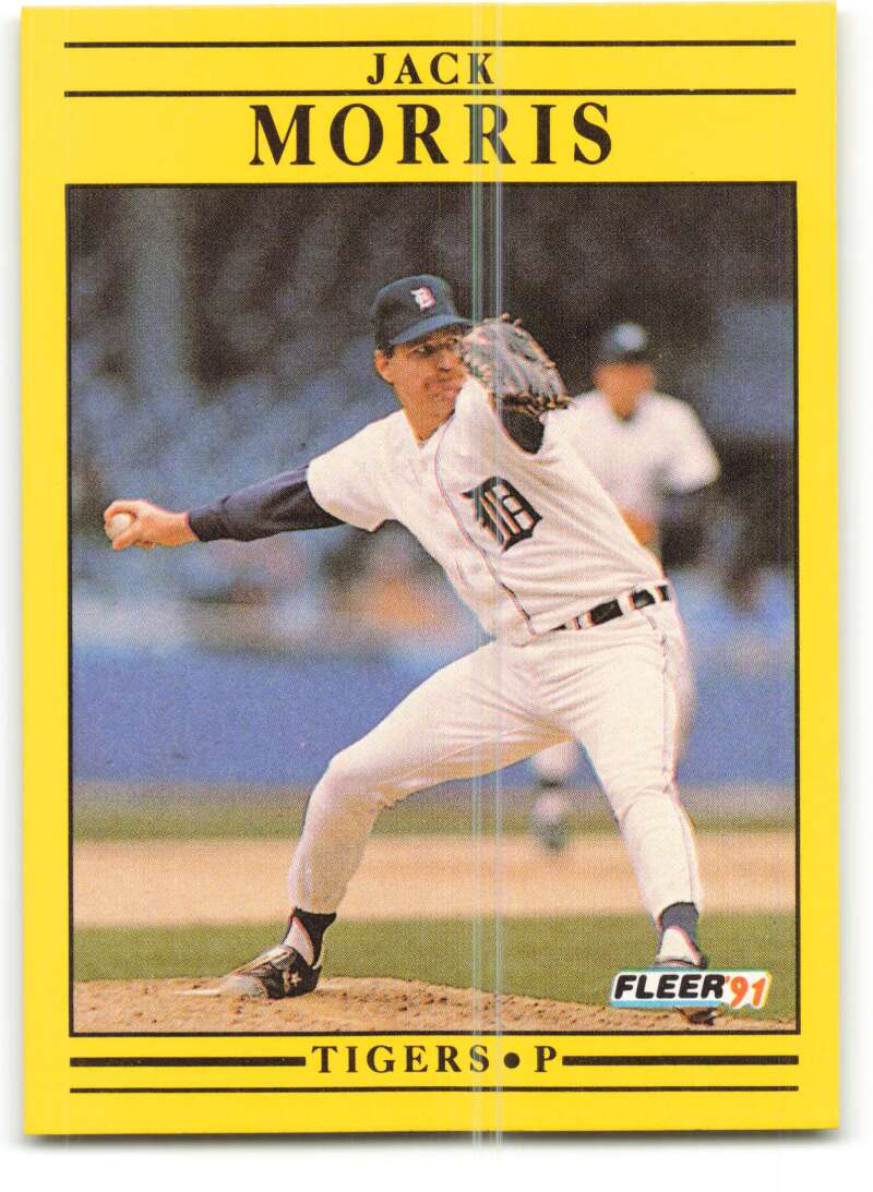 1991 Fleer Baseball #343 Jack Morris Detroit Tigers Image 1