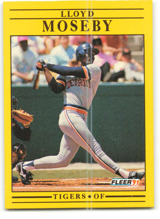 1991 Fleer Baseball #344 Lloyd Moseby  Detroit Tigers  Image 1