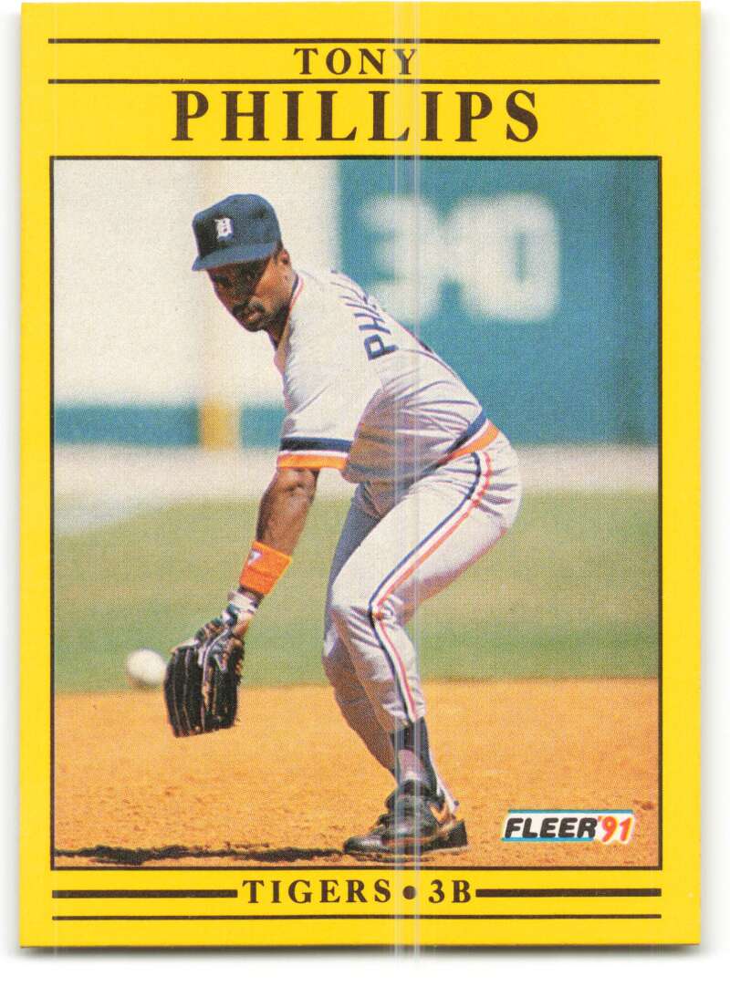 1991 Fleer Baseball #348 Tony Phillips Detroit Tigers Image 1