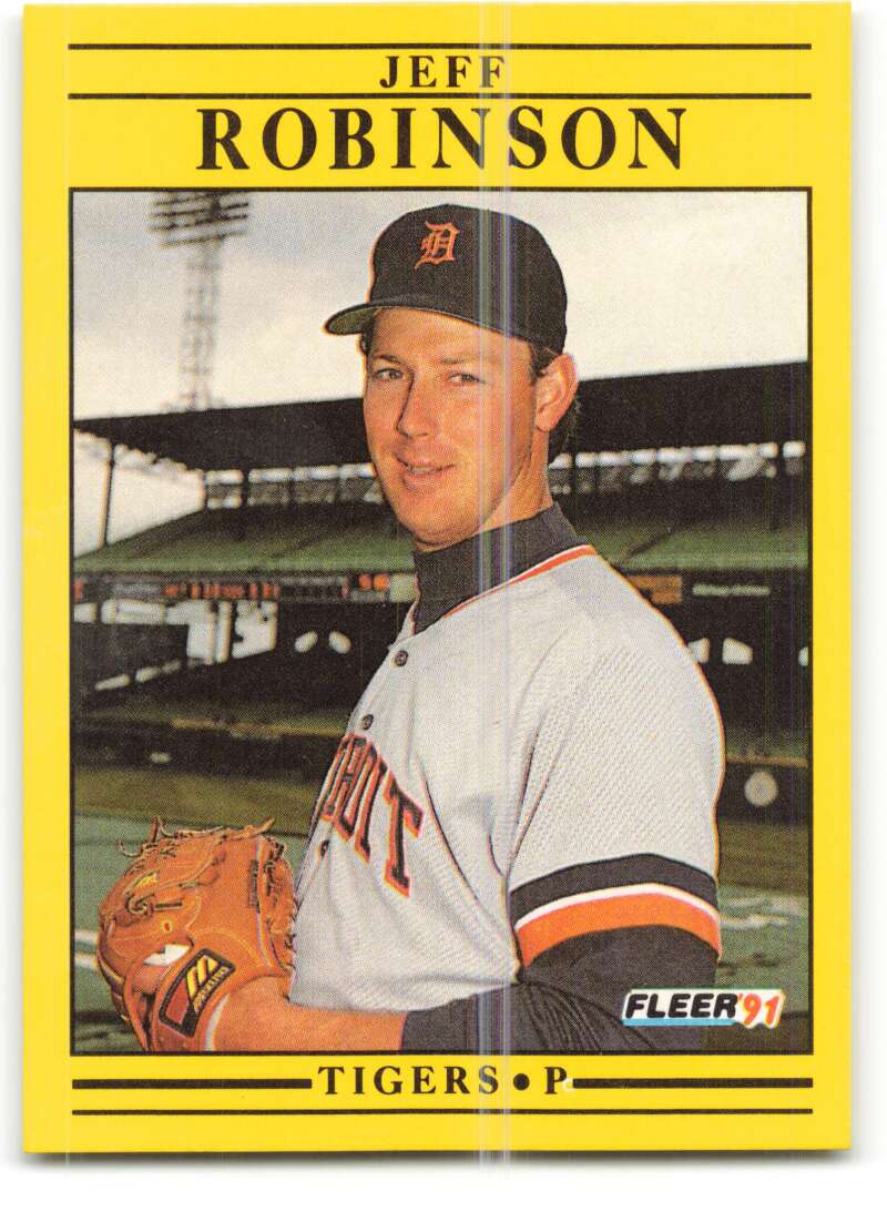 1991 Fleer Baseball #349 Jeff Robinson Detroit Tigers Image 1
