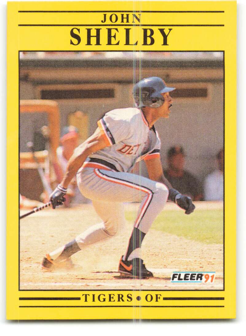 1991 Fleer Baseball #353 John Shelby Detroit Tigers Image 1