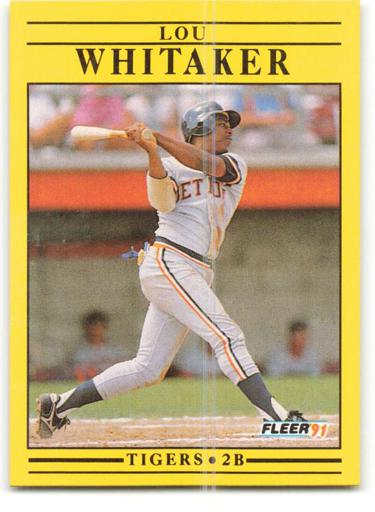 1991 Fleer Baseball #357 Lou Whitaker  Detroit Tigers  Image 1