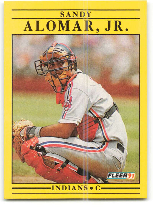 1991 Fleer Baseball #359 Sandy Alomar Jr.  Cleveland Indians  Image 1