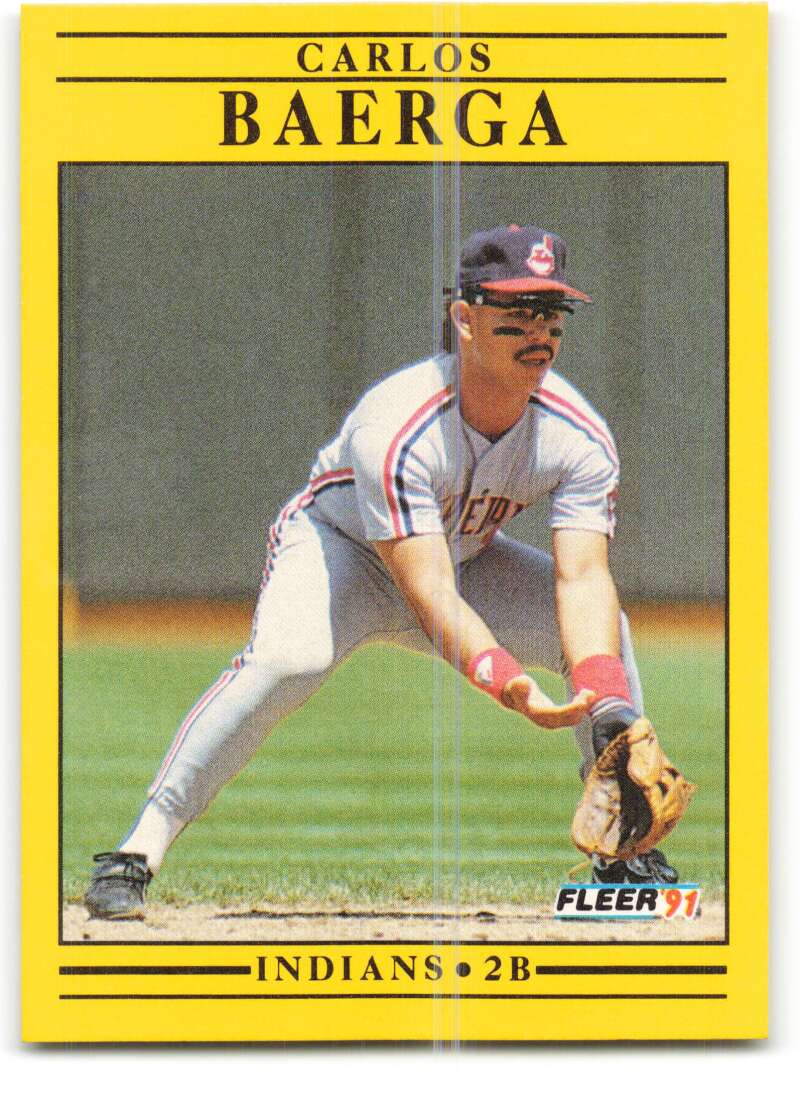 1991 Fleer Baseball #360 Carlos Baerga Cleveland Indians Image 1