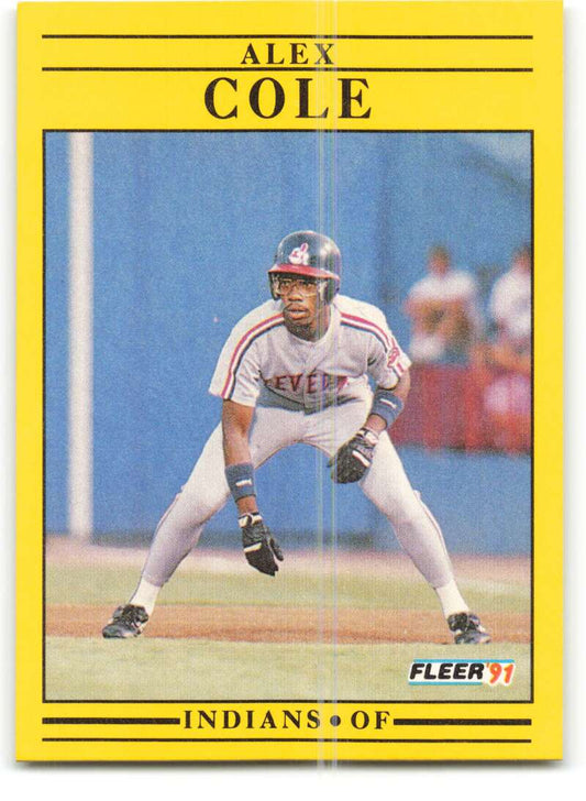 1991 Fleer Baseball #365 Alex Cole  Cleveland Indians  Image 1