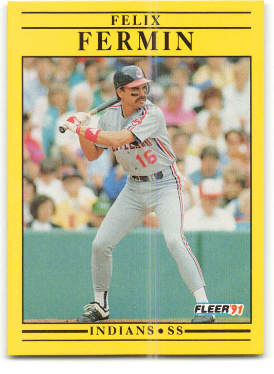 1991 Fleer Baseball #367 Felix Fermin  Cleveland Indians  Image 1