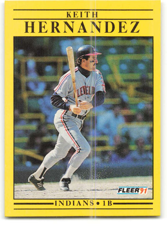 1991 Fleer Baseball #368 Keith Hernandez  Cleveland Indians  Image 1