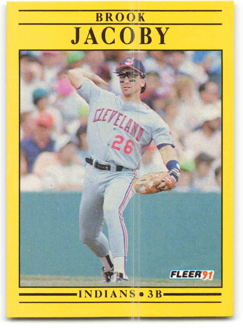 1991 Fleer Baseball #369 Brook Jacoby Cleveland Indians Image 1