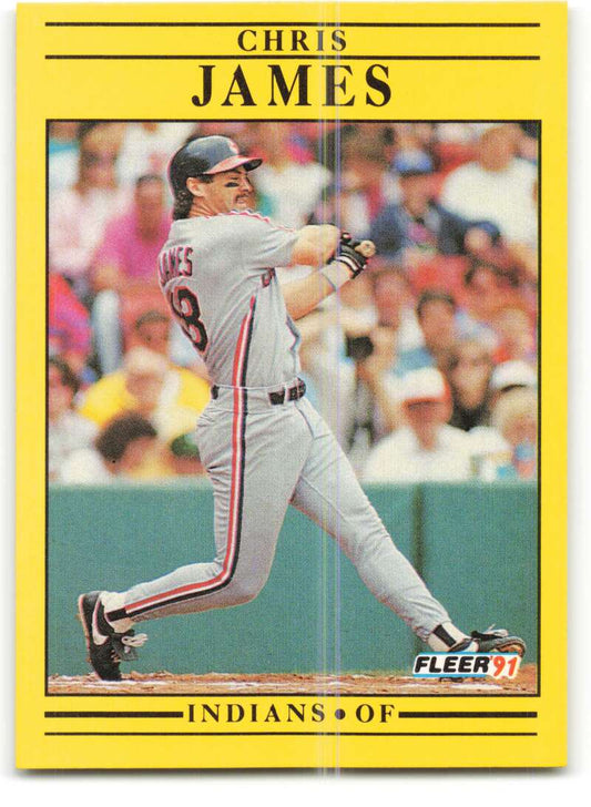 1991 Fleer Baseball #370 Chris James  Cleveland Indians  Image 1