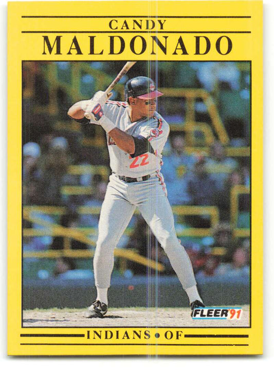 1991 Fleer Baseball #373 Candy Maldonado  Cleveland Indians  Image 1