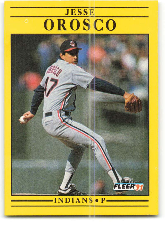 1991 Fleer Baseball #375 Jesse Orosco  Cleveland Indians  Image 1