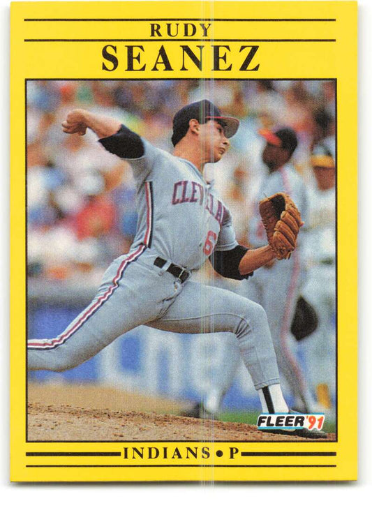 1991 Fleer Baseball #376 Rudy Seanez  Cleveland Indians  Image 1