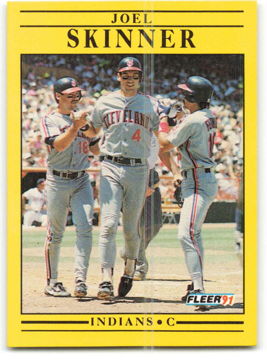 1991 Fleer Baseball #377 Joel Skinner  Cleveland Indians  Image 1